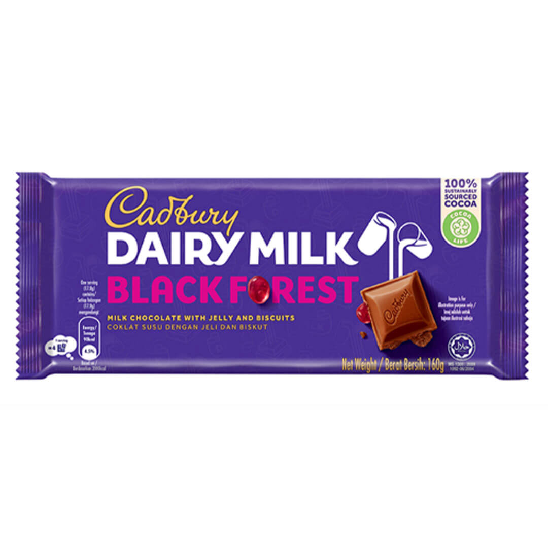 Cadbury Dairy Milk Black Forest Chocolate Bar cadbury dairy milk black forest chocolate bar 160g